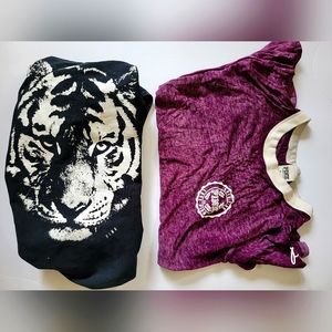 Victoria secrets pink Bundle tiger tote bag and Sheer pink tee M